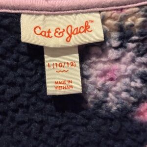 Cat & Jack Girls' Navy and Pink Fleece Jacket - Plush Lining